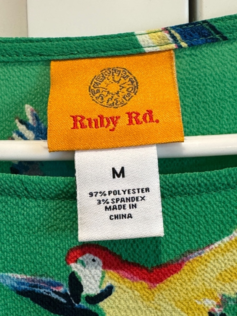 Ruby Rd Parrot Print Flutter Sleeve Top - Picture 3 of 4